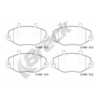 Jeu de 4 plaquettes de frein avant BRECK OEM 93VX2K021BA