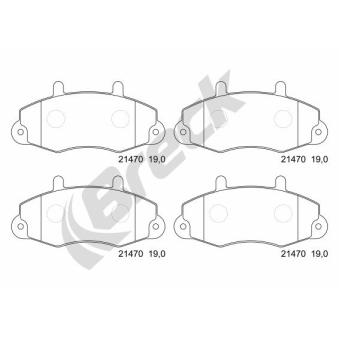 Jeu de 4 plaquettes de frein avant BRECK OEM 1134158