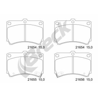 Jeu de 4 plaquettes de frein avant BRECK OEM BCYW3323ZC