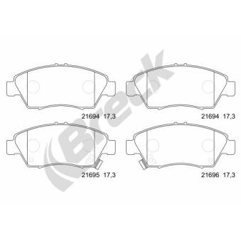 Jeu de 4 plaquettes de frein avant BRECK OEM 45022S04V11