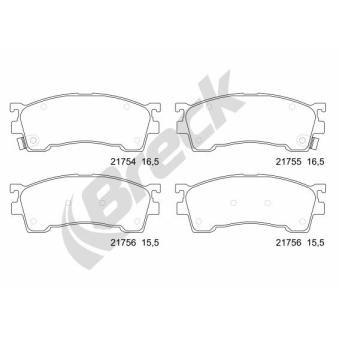 Jeu de 4 plaquettes de frein avant BRECK OEM E92Z2001B