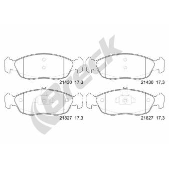 Jeu de 4 plaquettes de frein avant BRECK OEM 425121
