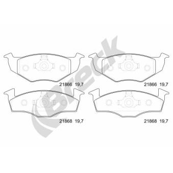 Jeu de 4 plaquettes de frein avant BRECK OEM 1H0698151A