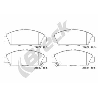 Jeu de 4 plaquettes de frein avant BRECK OEM 45022SS0508