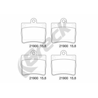 Jeu de 4 plaquettes de frein arrière BRECK OEM A002420512037