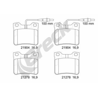 Jeu de 4 plaquettes de frein arrière BRECK OEM 0024204820