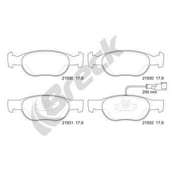 Jeu de 4 plaquettes de frein avant BRECK OEM 9947600