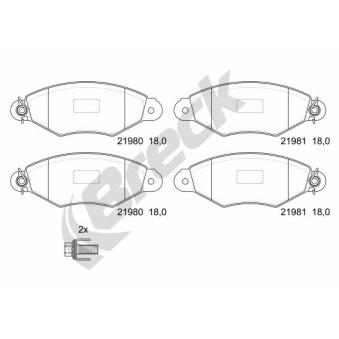 Jeu de 4 plaquettes de frein avant BRECK OEM 425205