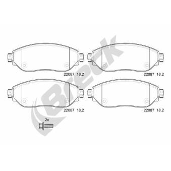 Jeu de 4 plaquettes de frein avant BRECK OEM 410601073R