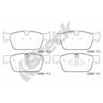 Jeu de 4 plaquettes de frein avant BRECK OEM 31423652 Jeu de 4 plaquettes de frein avant BRECK OEM 31423652