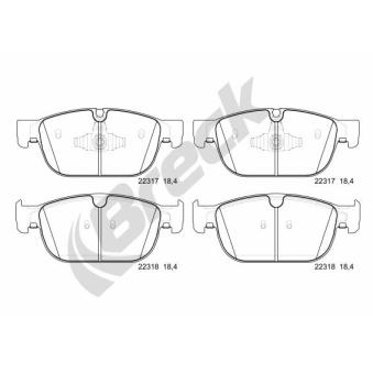Jeu de 4 plaquettes de frein avant BRECK OEM 31445976