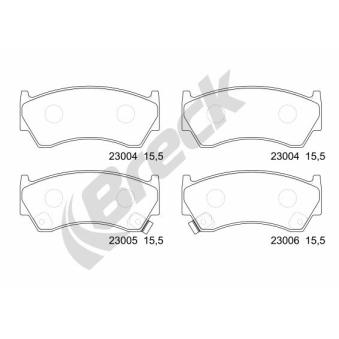 Jeu de 4 plaquettes de frein avant BRECK OEM 4106040F94