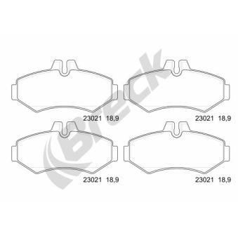 Jeu de 4 plaquettes de frein arrière BRECK OEM 0084204420