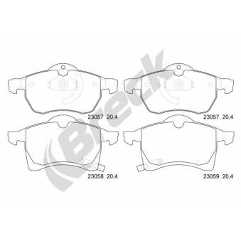 Jeu de 4 plaquettes de frein avant BRECK OEM 1605035