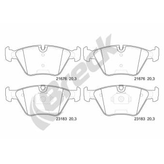 Jeu de 4 plaquettes de frein avant BRECK OEM 34116750148