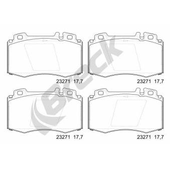 Jeu de 4 plaquettes de frein avant BRECK OEM 0034200820