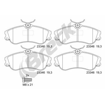 Jeu de 4 plaquettes de frein avant BRECK OEM 1617273180
