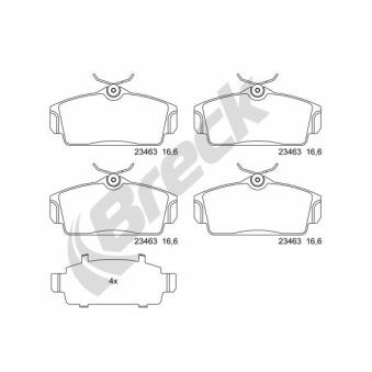 Jeu de 4 plaquettes de frein avant BRECK OEM 41060BM525