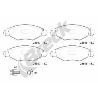 Jeu de 4 plaquettes de frein avant BRECK OEM 425303