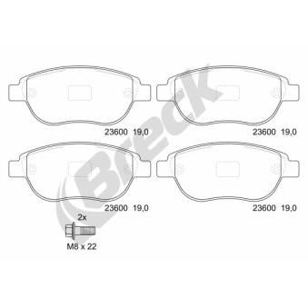 Jeu de 4 plaquettes de frein avant BRECK OEM ZQ92341380