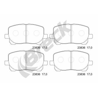 Jeu de 4 plaquettes de frein avant BRECK OEM 0446502080