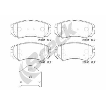 Jeu de 4 plaquettes de frein avant BRECK OEM 581013CA80