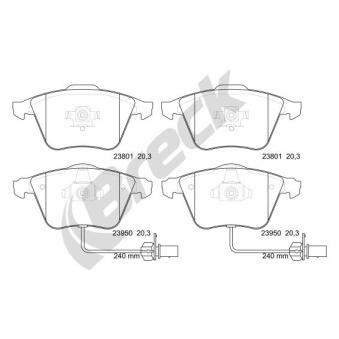 Jeu de 4 plaquettes de frein avant BRECK OEM 8E0698151G