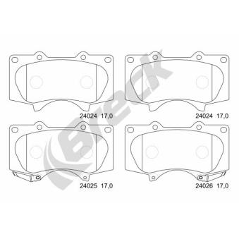Jeu de 4 plaquettes de frein avant BRECK OEM MZ690355