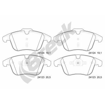 Jeu de 4 plaquettes de frein avant BRECK OEM 6G912K021A2D