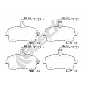 Jeu de 4 plaquettes de frein avant BRECK OEM E172236