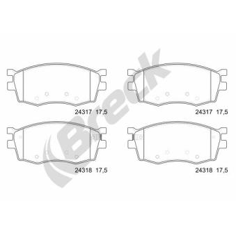 Jeu de 4 plaquettes de frein avant BRECK OEM 581011GA00