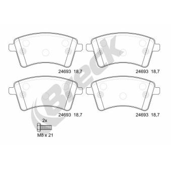 Jeu de 4 plaquettes de frein avant BRECK OEM 4154210610