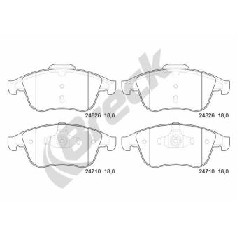 Jeu de 4 plaquettes de frein avant BRECK OEM 410605055R