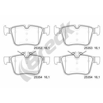 Jeu de 4 plaquettes de frein arrière BRECK OEM A0084201420