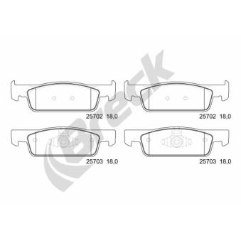 Jeu de 4 plaquettes de frein avant BRECK OEM 4534211400