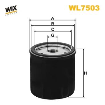 Filtre à huile WIX FILTERS WL7503 pour MAZDA E SERIE 1.2 TSI - 110cv