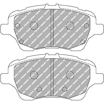 Jeu de 4 plaquettes de frein avant FERODO RACING FCP4612H pour FIAT PUNTO 1.4 - 90cv