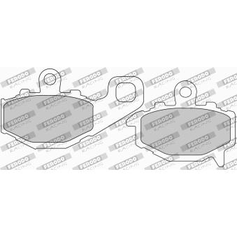 Jeu de 2 plaquettes de frein arrière FERODO RACING [FDB2012P]