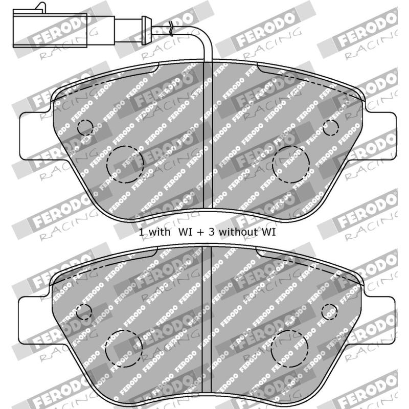 Jeu de 4 plaquettes de frein avant FERODO RACING FDS1466 - Visuel 1