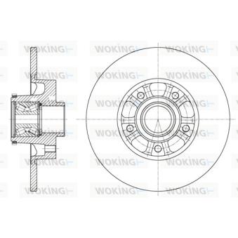 Jeu de 2 disques de frein arrière WOKING OEM 4422288