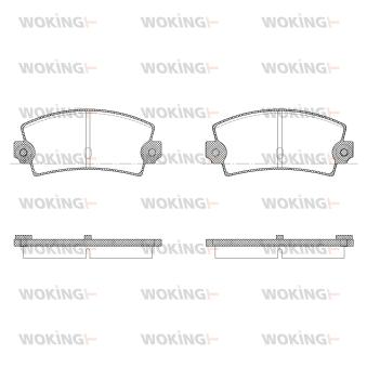 Jeu de 4 plaquettes de frein arrière WOKING [P1213.36]