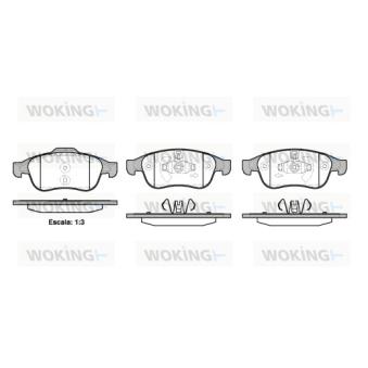 Jeu de 4 plaquettes de frein avant WOKING OEM 410607115R