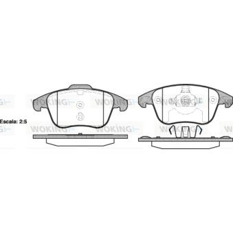 Jeu de 4 plaquettes de frein avant WOKING OEM 425477