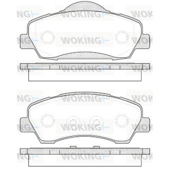 Jeu de 4 plaquettes de frein avant WOKING OEM 1608691380