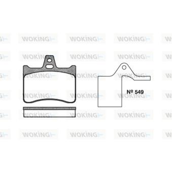 Jeu de 4 plaquettes de frein arrière WOKING [P1883.10]