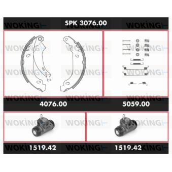 Kit de freins, freins à tambours WOKING SPK 3076.00 pour PEUGEOT 206 1.4 HDi - 69cv