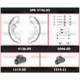 Kit de freins, freins à tambours WOKING OEM 42416T