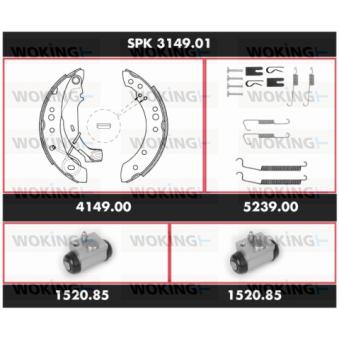 Kit de freins, freins à tambours WOKING OEM 424211