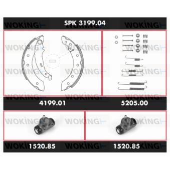 Kit de freins, freins à tambours WOKING SPK 3199.04 pour PEUGEOT 206 1.6 16V - 109cv