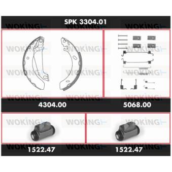 Kit de freins, freins à tambours WOKING [SPK 3304.01]
